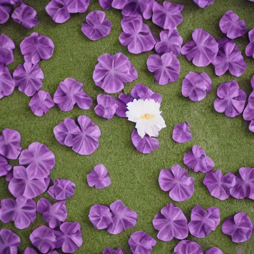 Image similar to closeup photo of 1 lone purple petal flying above moscow, city, aerial view, shallow depth of field, cinematic, 8 0 mm, f 1. 8