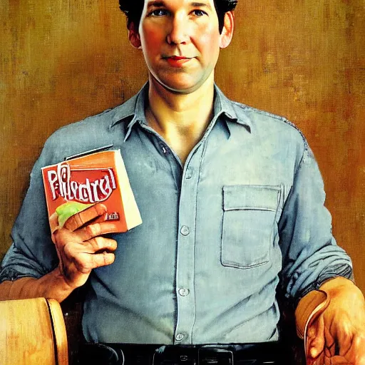 Prompt: Paul Rudd portrait painted by Norman Rockwell