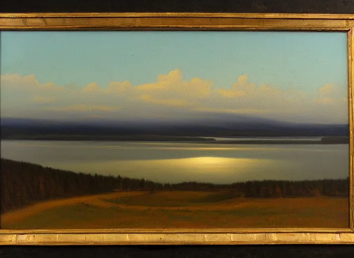 Prompt: hudson bay, canada in the style of hudson river school of art, oil on canvas