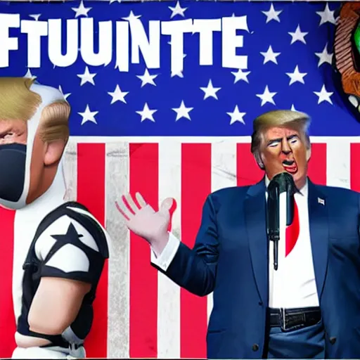 Image similar to trump as a fortnite skin