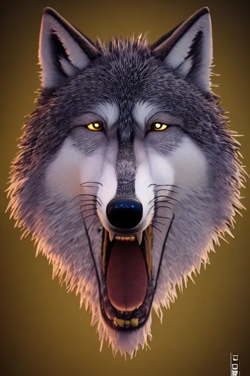 Prompt: A wolf portrait, isometric 3d, ultra hd, character design by Mark Ryden and Pixar and Hayao Miyazaki, unreal 5, DAZ, hyperrealistic, octane render, cosplay, RPG portrait, dynamic lighting, intricate detail, summer vibrancy, cinematic