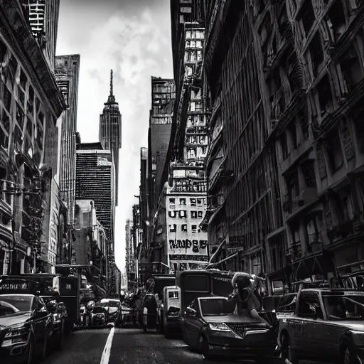 Prompt: a giant hand appear from street of new york, photorealistic, cinematic, real