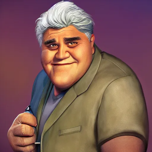 Prompt: professional fantasy art of jay leno he looks like shrek, professional art, horror art, volumetric lighting, unreal engine 5, very detailed art, jay leno with gray skin