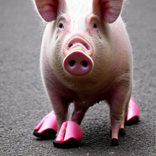 Image similar to pig wearing shoes