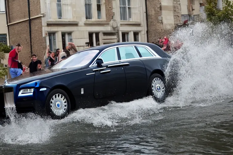 Image similar to stoned teenagers decided to drown Rolls-Royce