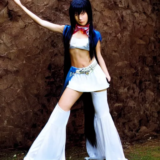 Prompt: supermodel as rinoa from final fantasy