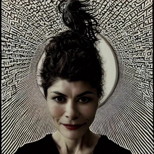 Prompt: portrait of audrey tautou by aaron horkey