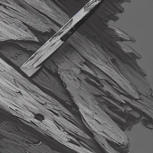 Prompt: painting of an pickaxe made out of wood, an ultrafine hyperdetailed illustration by tooth wu and wlop and beeple and greg rutkowski, trending on artstation, highly detailed, 4 k, 8 k