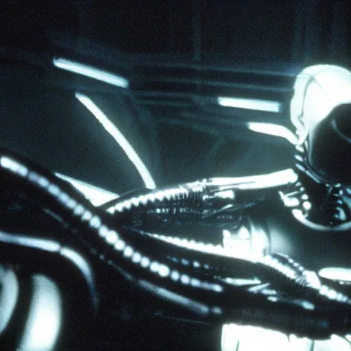 Prompt: movie still of a alien cyborg, cinematic composition, cinematic light, criterion collection, by ridley scott and david lynch,