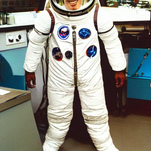 Image similar to Doug Funnie from Doug wearing an Astronaut's spacesuit