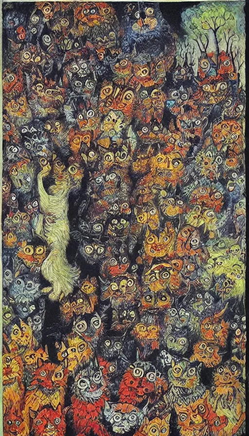 Prompt: rage, by louis wain