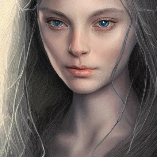 Prompt: yael shelbia as galadriel by alan lee, intricate, highly detailed, digital painting, artstation, concept art, smooth, sharp focus, illustration, vfx