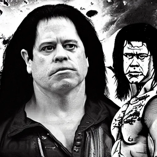 Prompt: glenn danzig is very confused on the surface of mars and there are aliens trying to give him a pill,