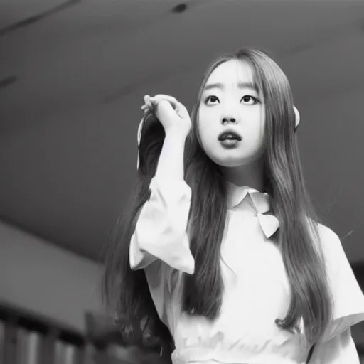 Image similar to Chuu from LOONA as a communist revolutionary, 35mm film