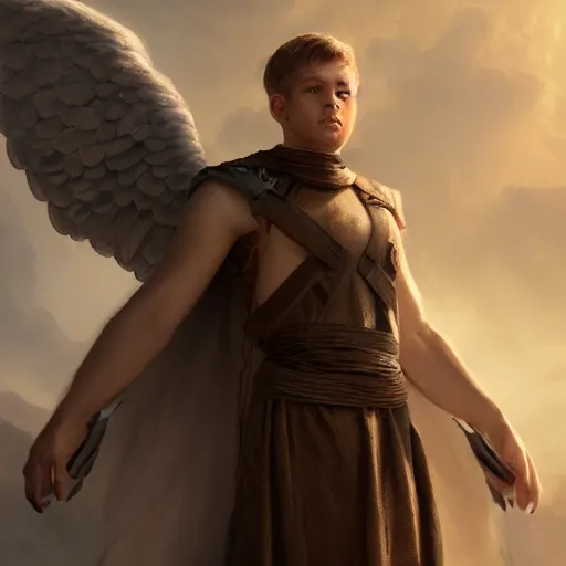 Image similar to an extremely white male angel, matte painting, concept art, extremely detailed, 4k