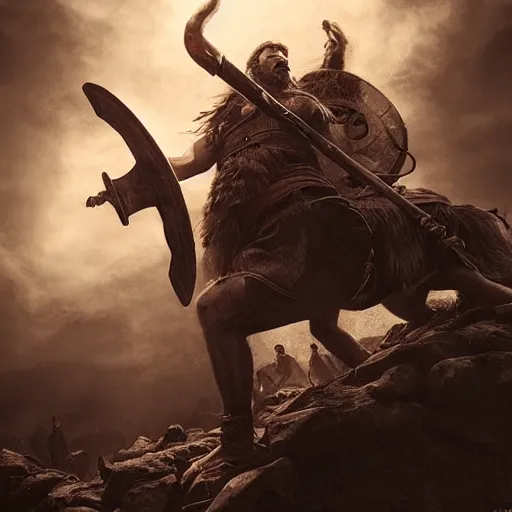 Prompt: viking, dramatic lighting, highly detailed, epic battle scene, red blood, wlop, artgerm