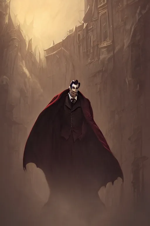 Image similar to portrait of count dracula, dramatic lighting, cinematic, establishing shot, extremly high detail, photo realistic, cinematic lighting, post processed, concept art, artstation, matte painting, style by eddie mendoza, raphael lacoste, alex ross
