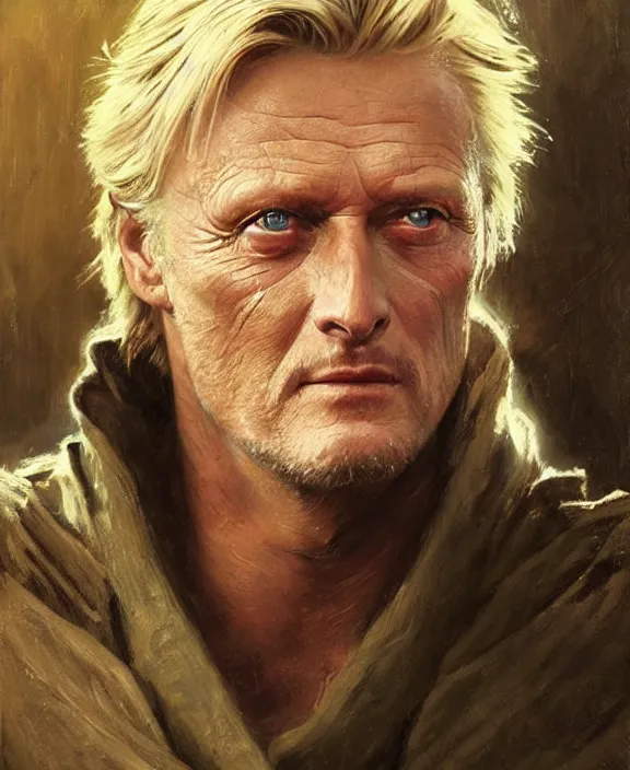 Image similar to portrait of rutger hauer, highly detailed painting by gaston bussiere, craig mullins, j. c. leyendecker 8 k