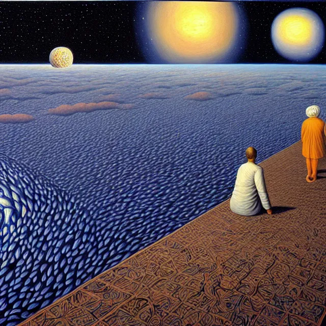 Prompt: an oil on canvas portrait of a beyond the cosmos, cosmic horror, rob gonsalves, high detail