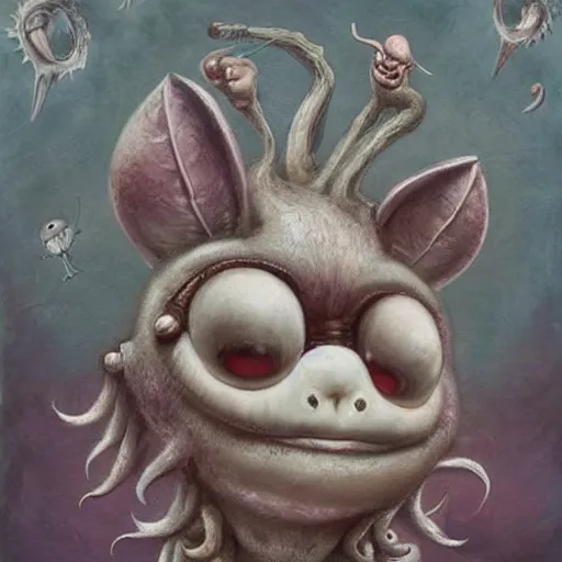 Image similar to a weird surreal and whimsical creature, fantasy concept art by nicoletta ceccoli, mark ryden, max ernst, max fleischer