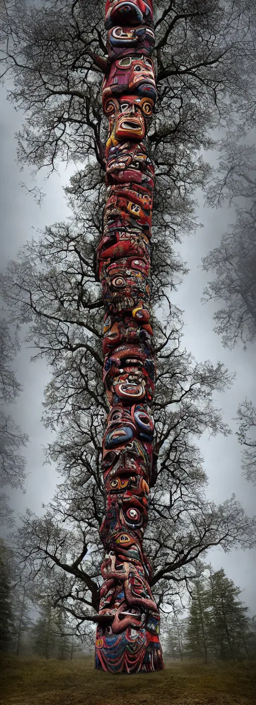 Image similar to totem pole l - tree fractal by callebaut, erik johansson, kim keever,