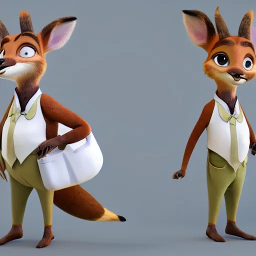 Prompt: portrait, 3 d render, tall, little fat, anthropomorphic female deer, wearing along white dress, in the style of zootopia,