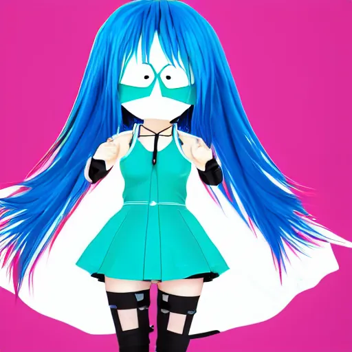 Image similar to miku hatsune as south park character