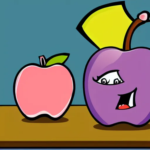 Prompt: an apple in a cartoon style
