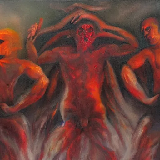 Image similar to this is hell, oil painting by galen dara