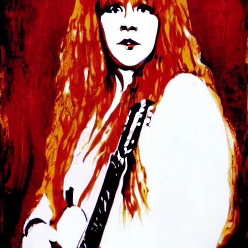 Image similar to stevie nicks redhead guitar full portrait