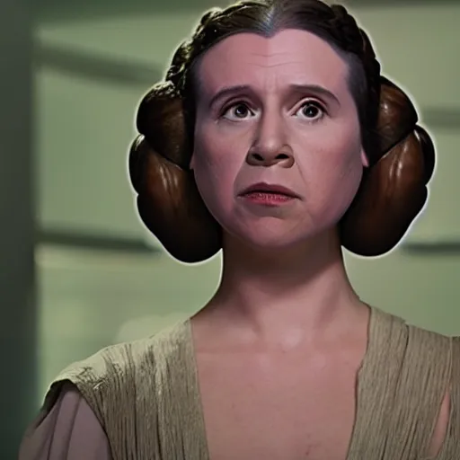 Prompt: rachel levine as princess leia in star wars episode 6, 8k resolution, full HD, cinematic lighting, award winning, anatomically correct