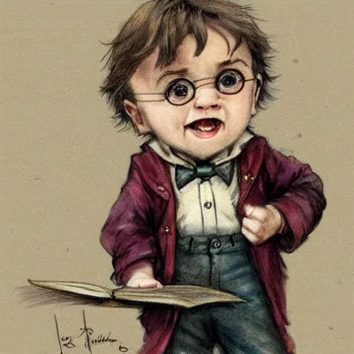 Prompt: ( ( ( ( ( 1 9 5 0 s cute chibi baby harry potter. muted colors. ) ) ) ) ) by jean - baptiste monge!!!!!!!!!!!!!!!!!!!!!!!!!!!