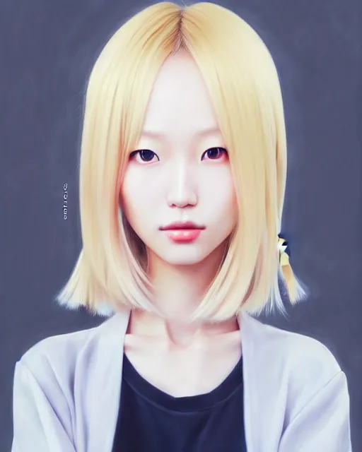 Prompt: portrait of Soo Joo Park as Anime girl cute-fine-face, blonde hair, full body! pretty face, realistic shaded Perfect face, fine details. Anime. realistic shaded lighting by Ilya Kuvshinov Giuseppe Dangelico Pino and Michael Garmash and Rob Rey