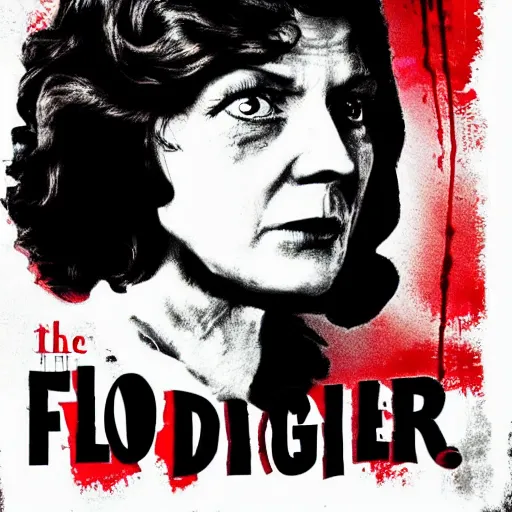 Prompt: flo the progressive lady starring in a slasher flick, horror lighting, movie poster style, highly detailed.