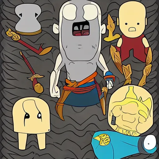 Image similar to god of war in the style of adventure time