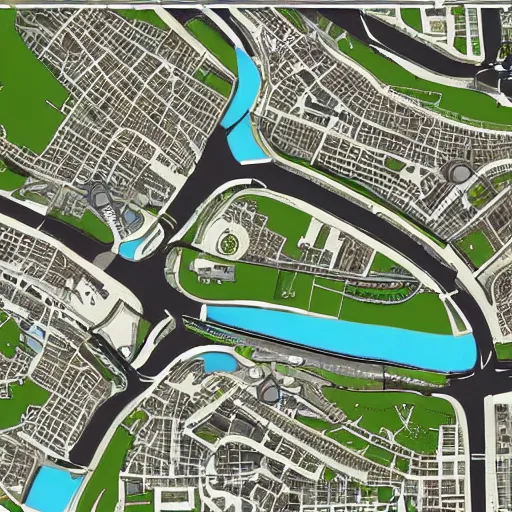 Prompt: new urbanism city plan