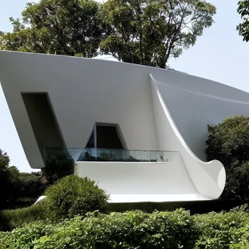 Image similar to house designed by zaha hadid