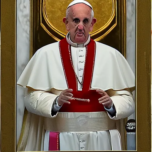 Prompt: the pope with the body of adonis