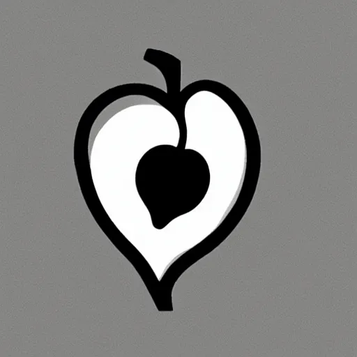 Prompt: pear logo, minimalistic design, banksy, bold, sharp, white background, illustration, by franks stella, by joe baer