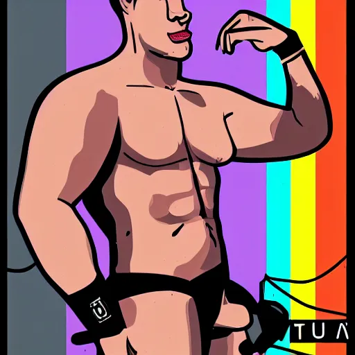 Image similar to lgbt art, tom of finland style, art in 4 k, high quality