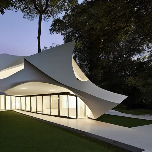 Image similar to house designed by zaha hadid