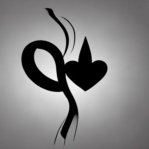 Prompt: clean black and white print on white paper, high contrast, logo of stylized dancer silhouette forming a symmetric heart