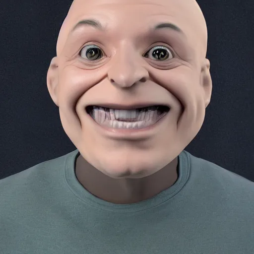 Image similar to worm with a smiling human face, cgi render, highly detailed