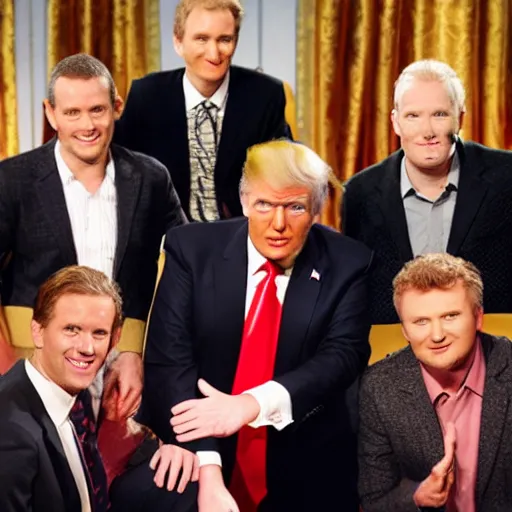 Prompt: Donald trump as part of the whose line is it anyway cast