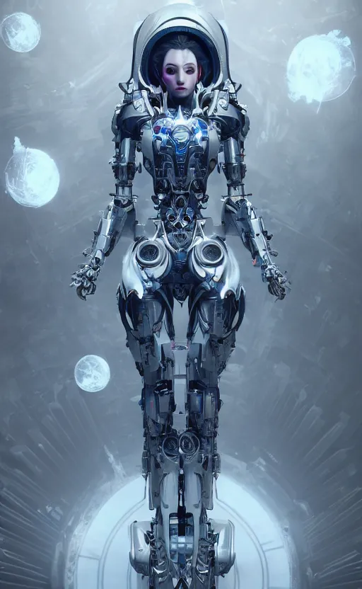 Alluring Futuristic Gothic Cyborg goddes of moon. By | Stable Diffusion ...