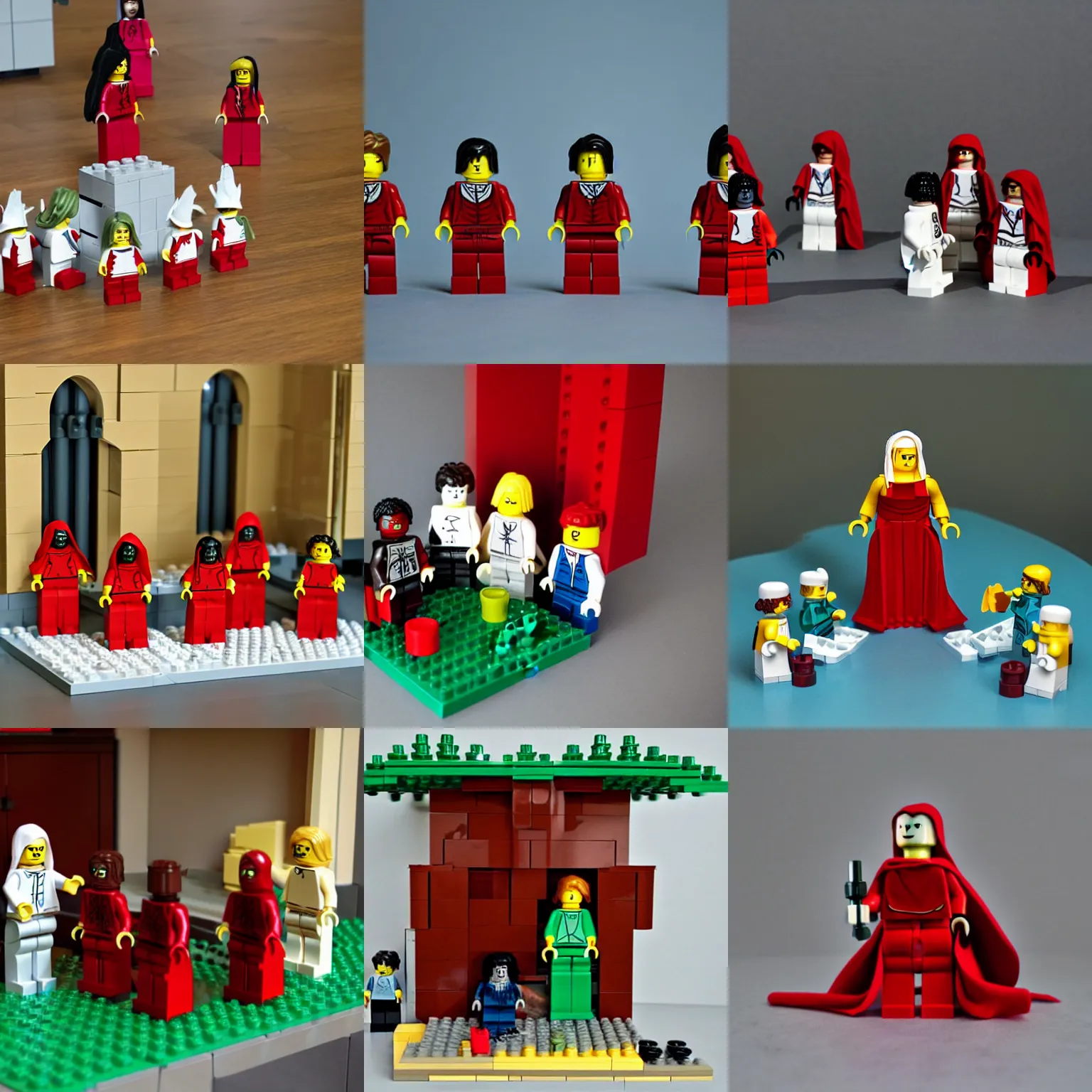 Prompt: lego handmaid's tale, dramatic scene