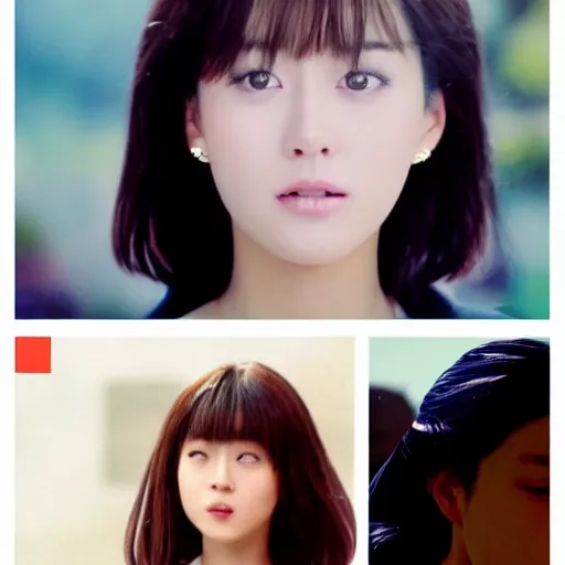 Image similar to 1990s, perfect, dynamic, epic, cinematic 8K HD movie shot of semi-close-up japanese beautiful cute young J-Pop idol actress girl face, she express joy and posing. By a Chinese movie director. Motion, VFX, Inspirational arthouse, high budget, hollywood style, at Behance, at Netflix, with Instagram filters, Photoshop, Adobe Lightroom, Adobe After Effects, taken with polaroid kodak portra