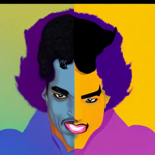 Image similar to a portrait of prince as gemini in a batman film in the style of herbert bayer