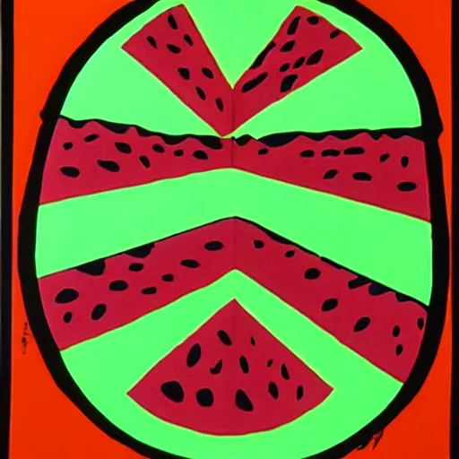 Prompt: watermelon slice, andy warhol