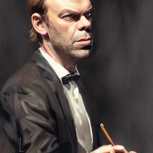 Portrait of Young Hugo Weaving by Greg Rutkowski in a, Stable Diffusion